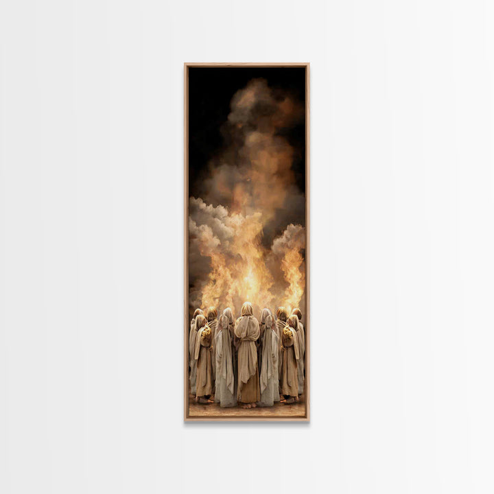 Fire Of Revelation | Framed Canvas Print | Narrow Art | Christian Art | Christian Paintings | Jesus Wall Art | Christmas Art Work