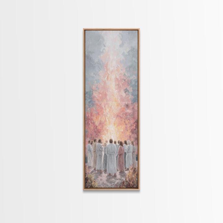 Flame Of Promise – Framed Canvas Print – Tall Skinny Art Print – Christian Art Canvas – Christian Wall Art – Jesus Painting – Modern Christ