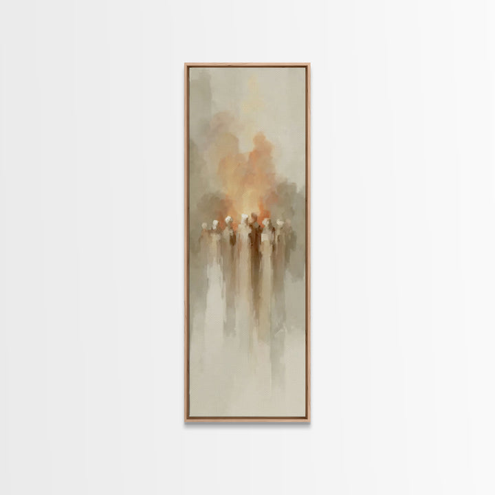 Sacred Gathering – Framed Canvas Print – Tall Narrow Wall Art – Christian Wall Art – Christian Art Canvas – Jesus Painting – Christian Deco