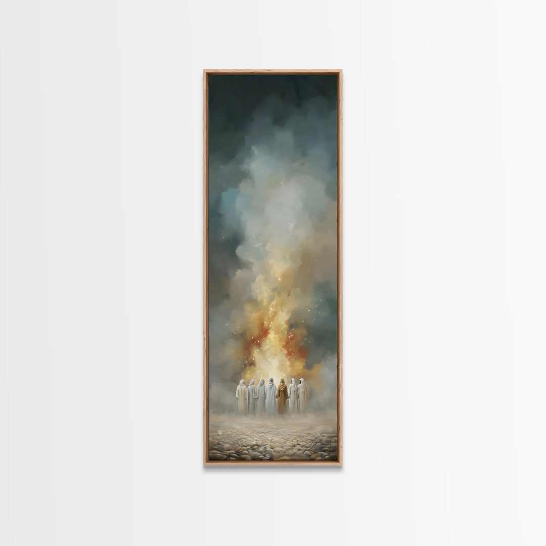 Heavenly Ember | Framed Canvas Print | Narrow Art | Christian Art Canvas | Christian Wall Art | Jesus Painting | Christian Christmas Art