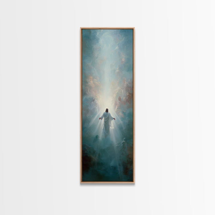 Cross of Dawn | Framed Canvas Print | Tall Narrow Wall Art | Christian Wall Art | Christian Art Canvas | Christian Painting | Christian Dec