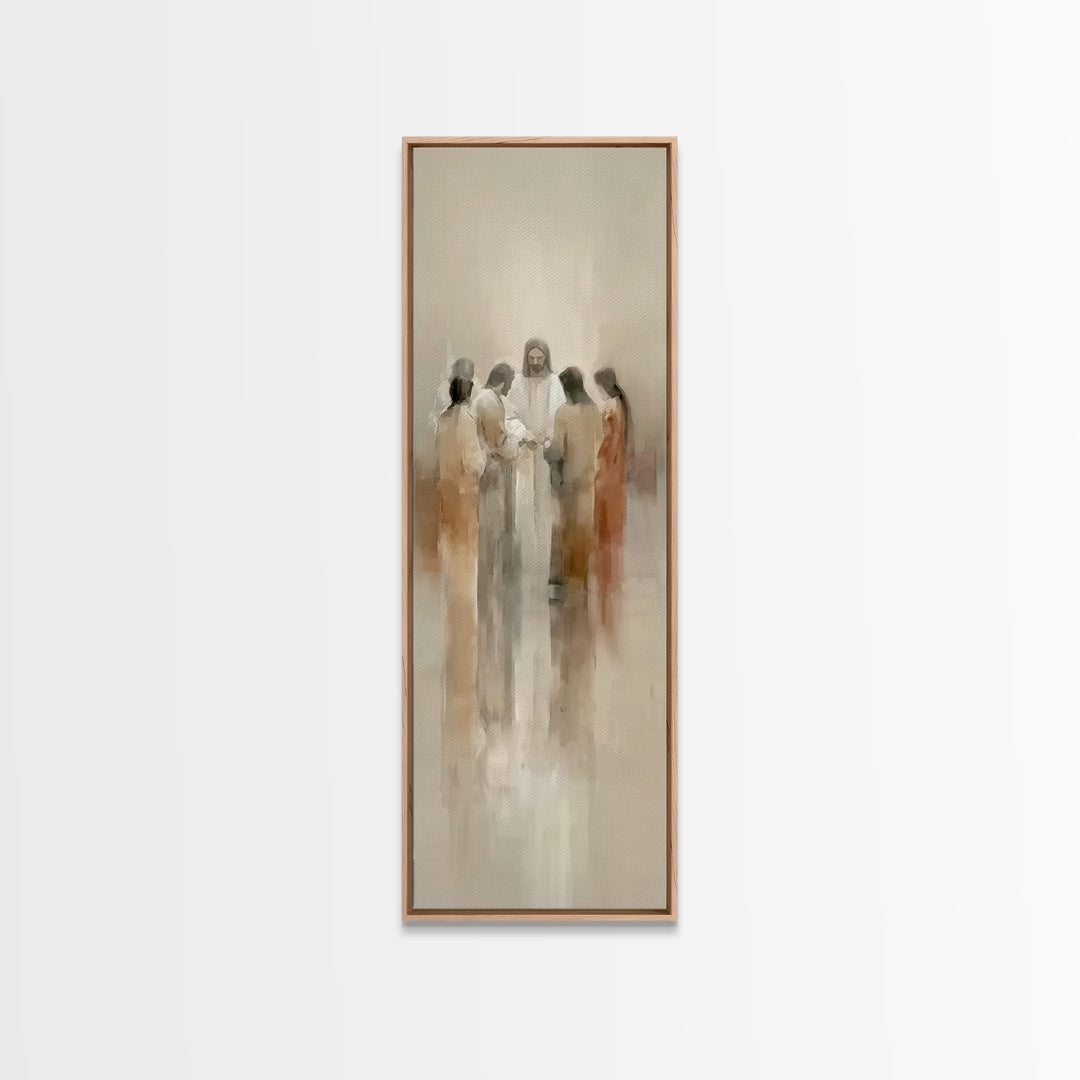 Radiant Messiah, Framed Canvas Print, Narrow Art, Christian Painting, Jesus Painting, Christian Art Canvas, Large Christian Art