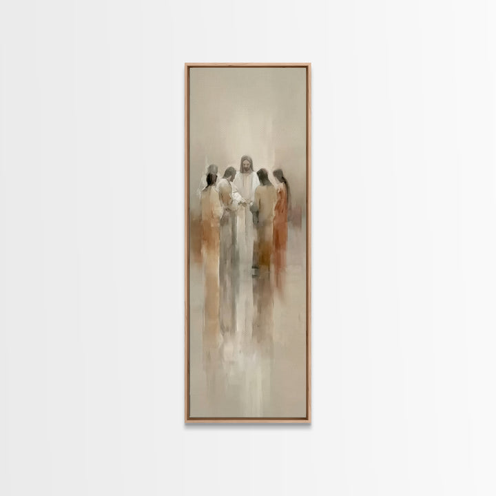 Radiant Messiah, Framed Canvas Print, Narrow Art, Christian Painting, Jesus Painting, Christian Art Canvas, Large Christian Art
