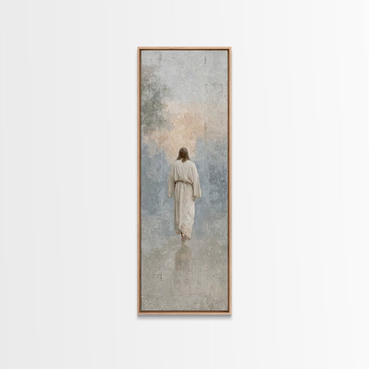 Solitary Savior – Framed Canvas Print – Tall Skinny Art Print – Christian Art Canvas – Jesus Painting – Christian Wall Art – Subtle Christi