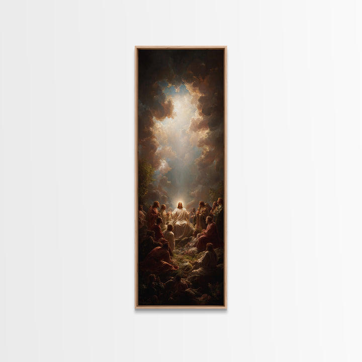 Divine Teaching – Framed Canvas Print – Skinny Art – Christian Wall Art – Christian Art Canvas – Jesus Painting – Modern Christian Art