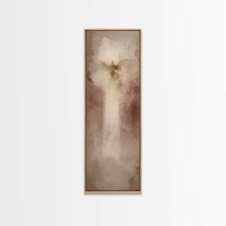 Heavenly Ascent Dove, Framed Canvas Print, Christian Art Canvas, Modern Christian Art, Tall Skinny Art Print, Christian Painting, Christian