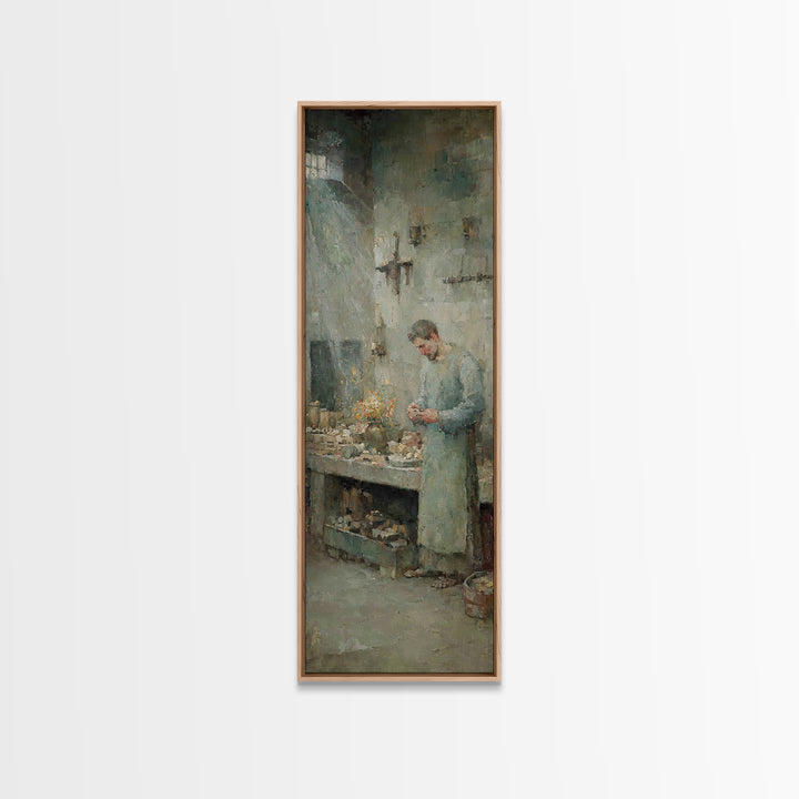 Crafted In Faith – Framed Canvas Print – Tall Narrow Wall Art – Christian Wall Art – Jesus Painting – Christian Art Canvas – Unique Christi