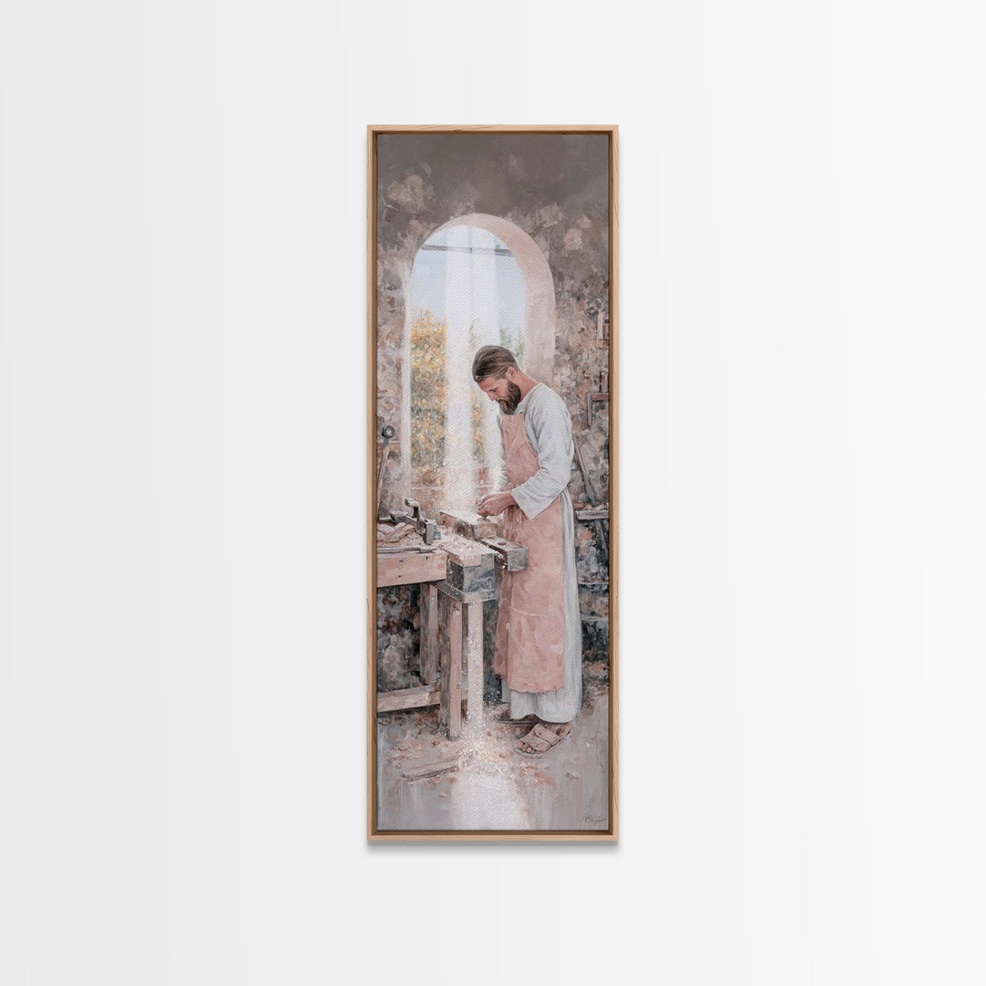 Light Of Nazareth – Framed Canvas Print – Narrow Art – Christian Art Canvas – Jesus Painting – Christian Wall Art – Christian Christmas Art
