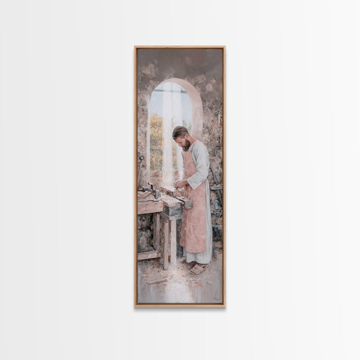 Light Of Nazareth – Framed Canvas Print – Narrow Art – Christian Art Canvas – Jesus Painting – Christian Wall Art – Christian Christmas Art