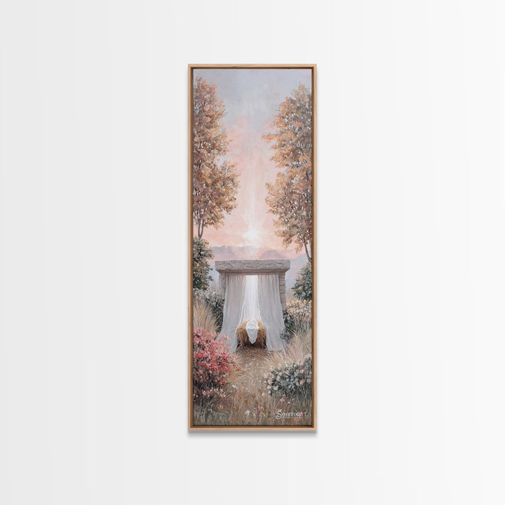 Dawn Of Bethlehem – Framed Canvas Print – Tall Narrow Wall Art – Christian Art – Christmas Art – Christian Art Canvas – Christian Paintings