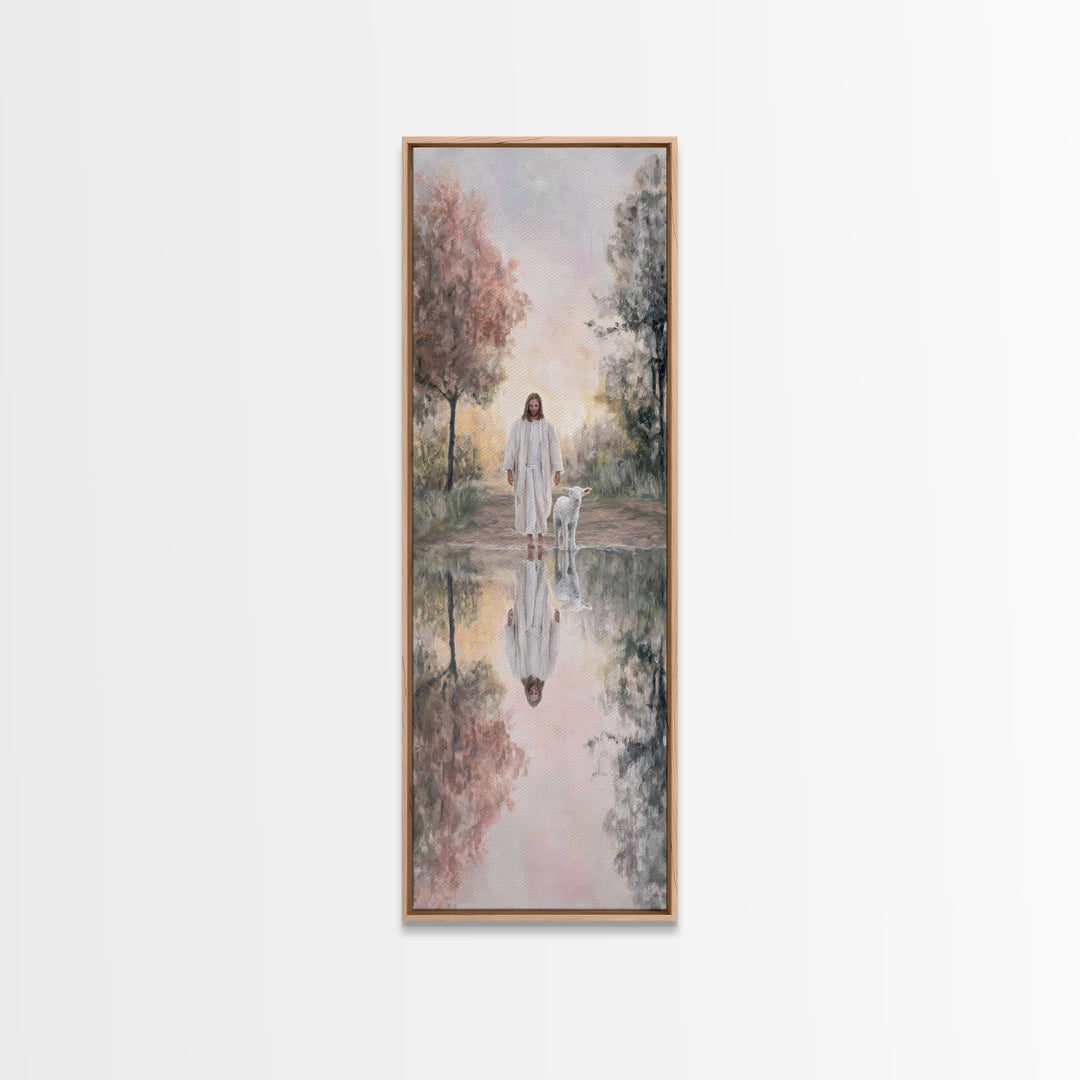 Path Of Light – Framed Canvas Print – Christian Wall Art – Jesus Christmas Art – Christian Art – Narrow Art