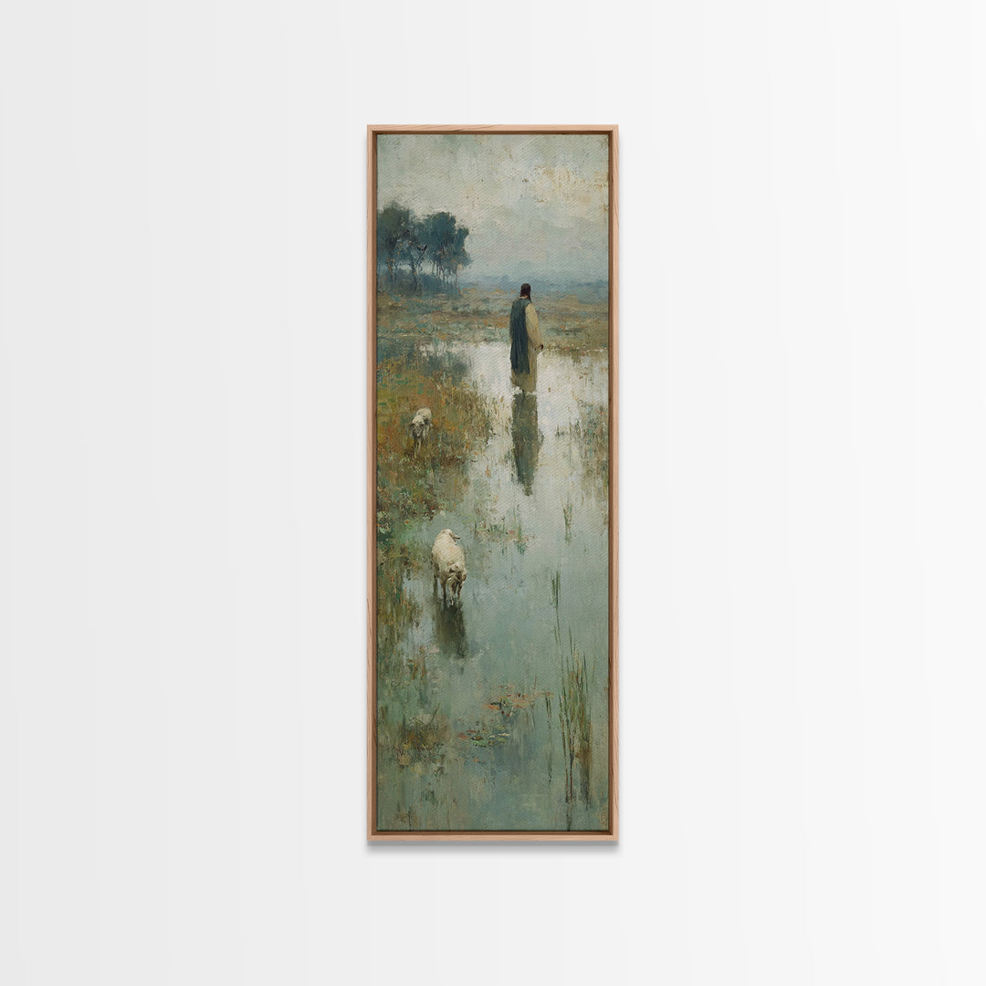 Shepherds Of Peace – Framed Canvas Print – Christian Wall Art – Christian Art Canvas – Jesus Painting – Narrow Art – Christian Art