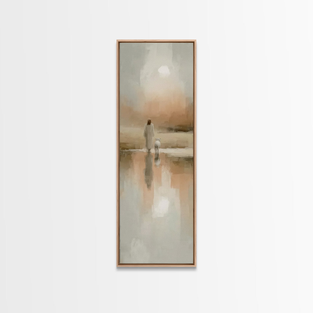 Walk Of Grace – Framed Canvas Print – Christian Art Print – Jesus Painting – Christian Wall Art – Tall Skinny Art Print – Christian Christm