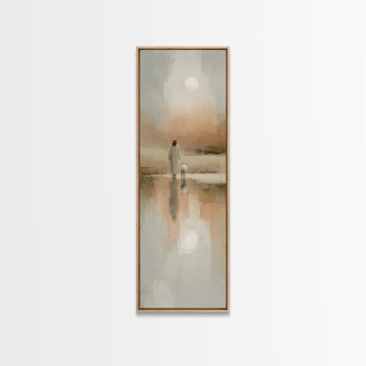 Walk Of Grace – Framed Canvas Print – Christian Art Print – Jesus Painting – Christian Wall Art – Tall Skinny Art Print – Christian Christm