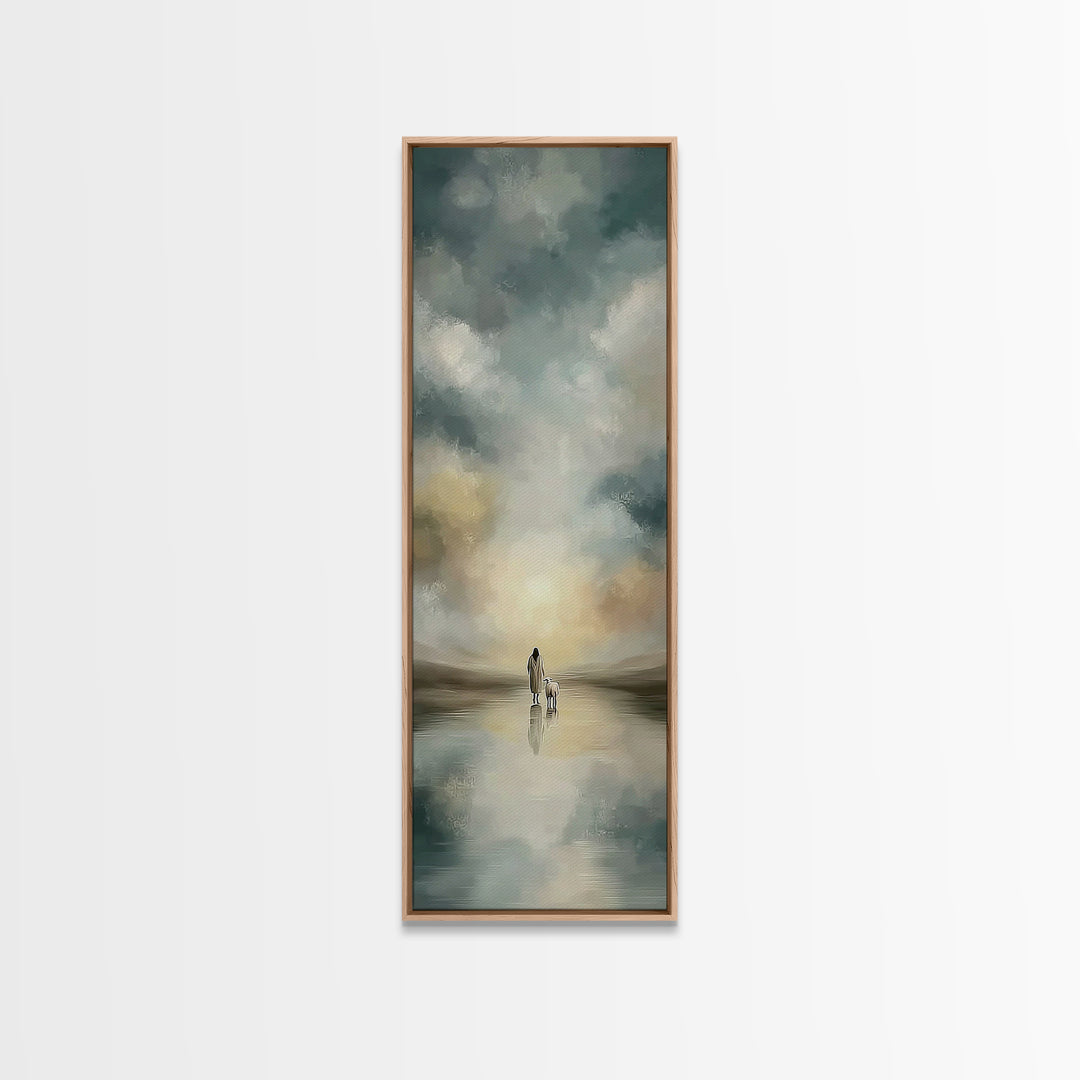 Heaven’s Gentle Road – Framed Canvas Print – Christian Art – Jesus Painting – Christian Wall Art – Tall Narrow Wall Art – Christian Art Can