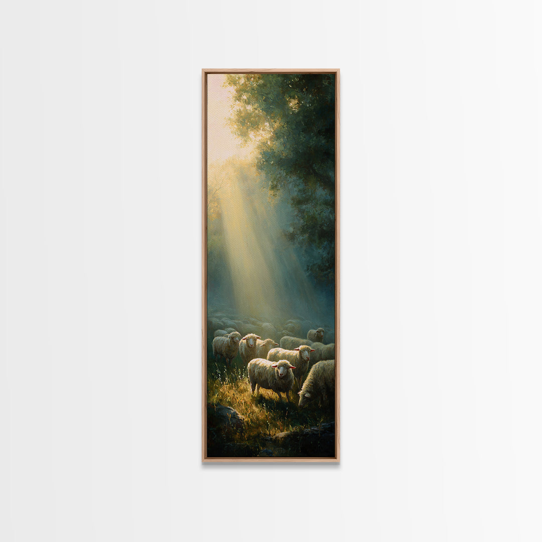 Rays Of His Care – Framed Canvas Print – Christian Wall Art – Christian Art Canvas – Christian Art – Tall Narrow Wall Art – Jesus Painting