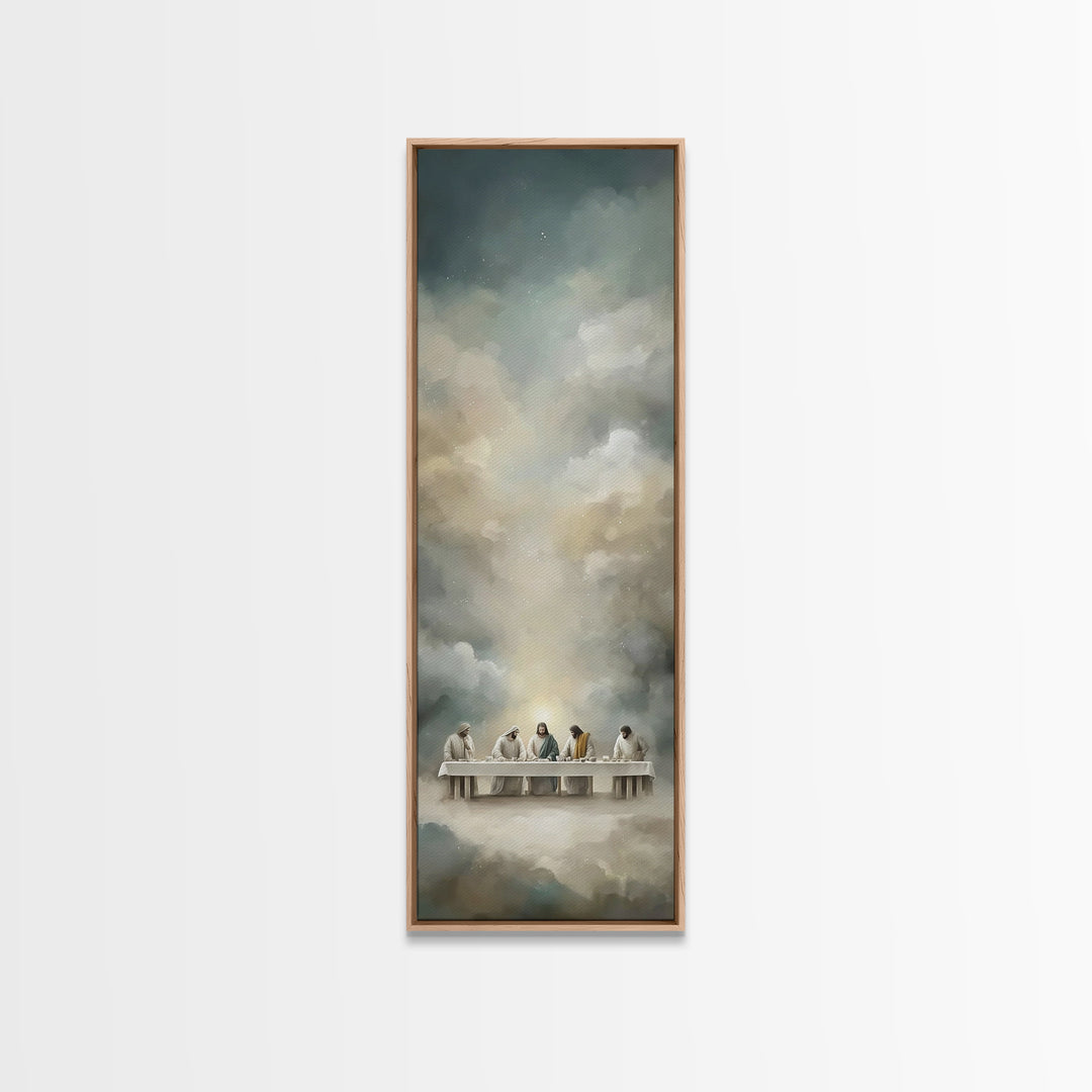 Supper Of Light | Framed Canvas Print | Christian Wall Art | Christian Art Canvas | Jesus Painting | Tall Skinny Art Print | Modern Christi