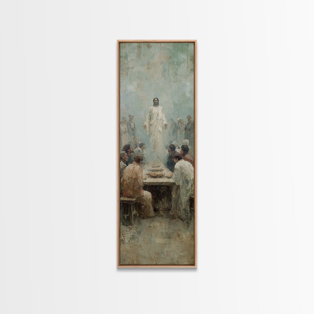 Risen Among Twelve | Framed Canvas Print | Christian Wall Art | Christian Art Canvas | Jesus Painting | Tall Narrow Wall Art | Vintage Chri