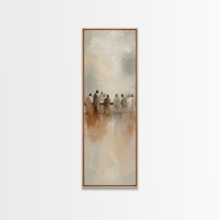 Clouded Last Supper | Framed Canvas Print | Christian Wall Art | Christian Art Canvas | Jesus Painting | Tall Skinny Art Print | Christian