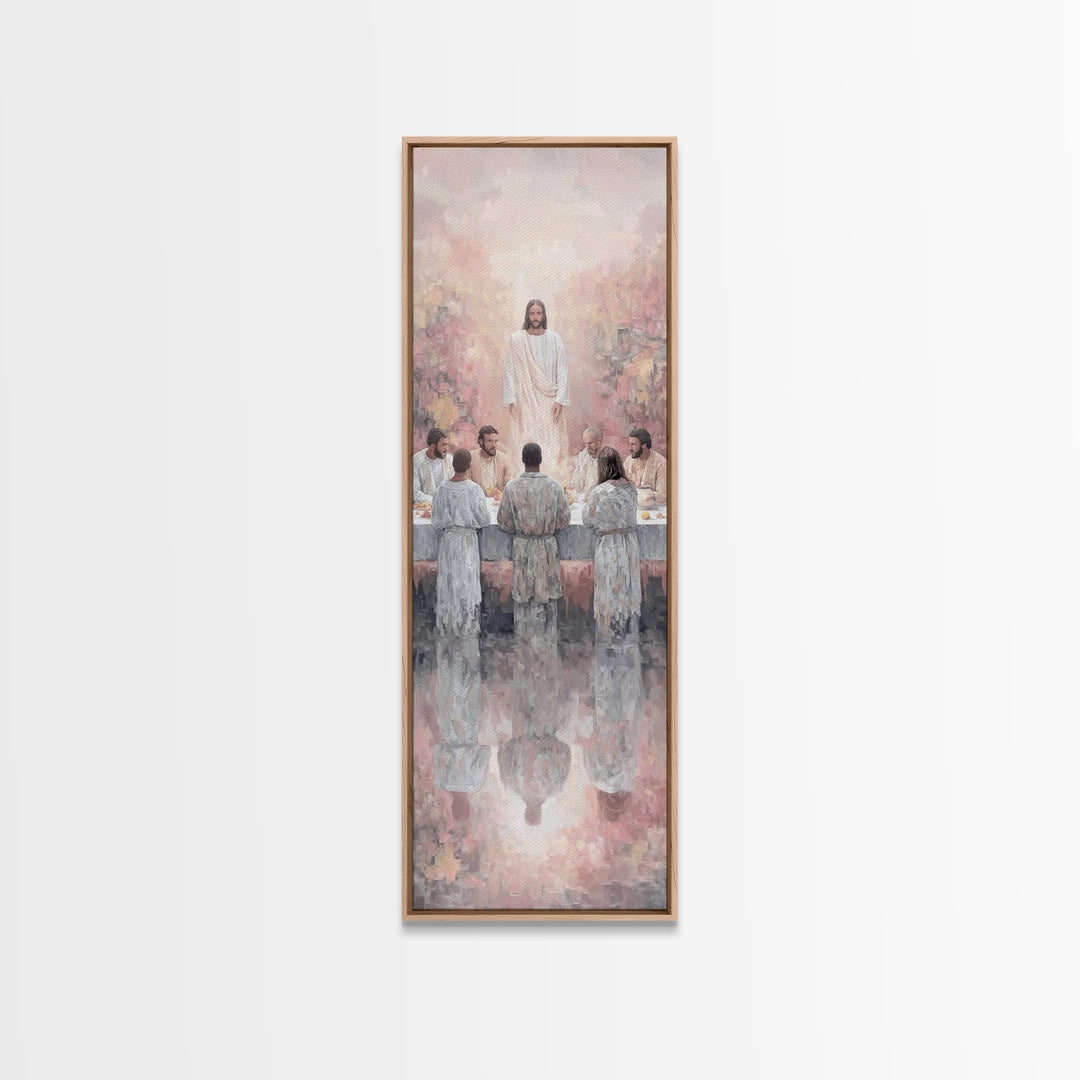 Among The Children | Framed Canvas Print | Christian Art Canvas | Christian Wall Art | Jesus Painting | Narrow Art | Christian Decor For Ho