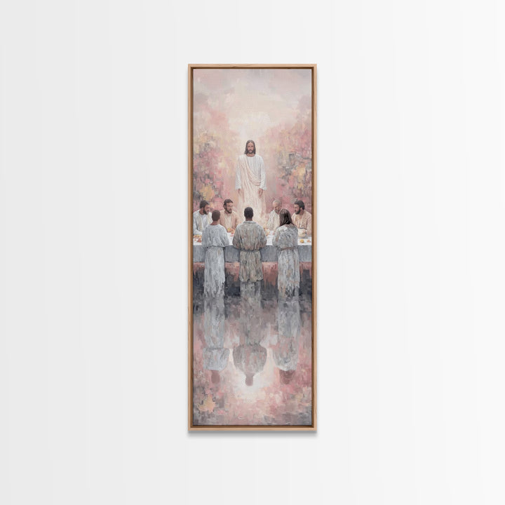 Among The Children | Framed Canvas Print | Christian Art Canvas | Christian Wall Art | Jesus Painting | Narrow Art | Christian Decor For Ho