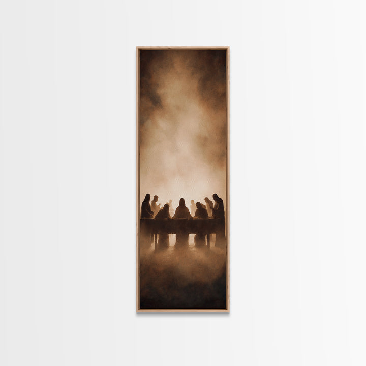 Radiant Supper Moment | Framed Canvas Print | Christian Wall Art | Christian Art Canvas | Jesus Painting | Tall Narrow Wall Art | Christian