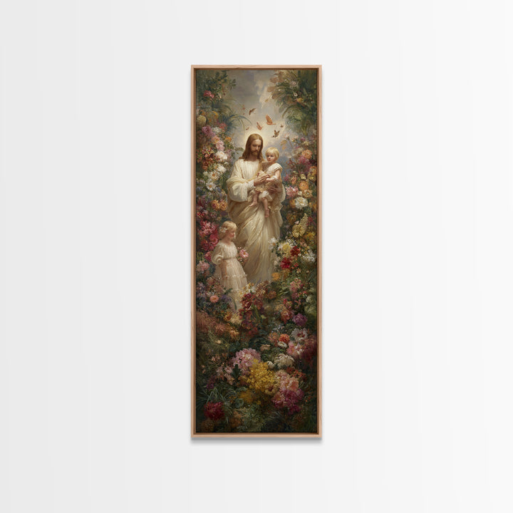 Garden Of Peace | Framed Canvas Print | Christian Art Canvas | Jesus Painting | Christian Wall Art | Skinny Art