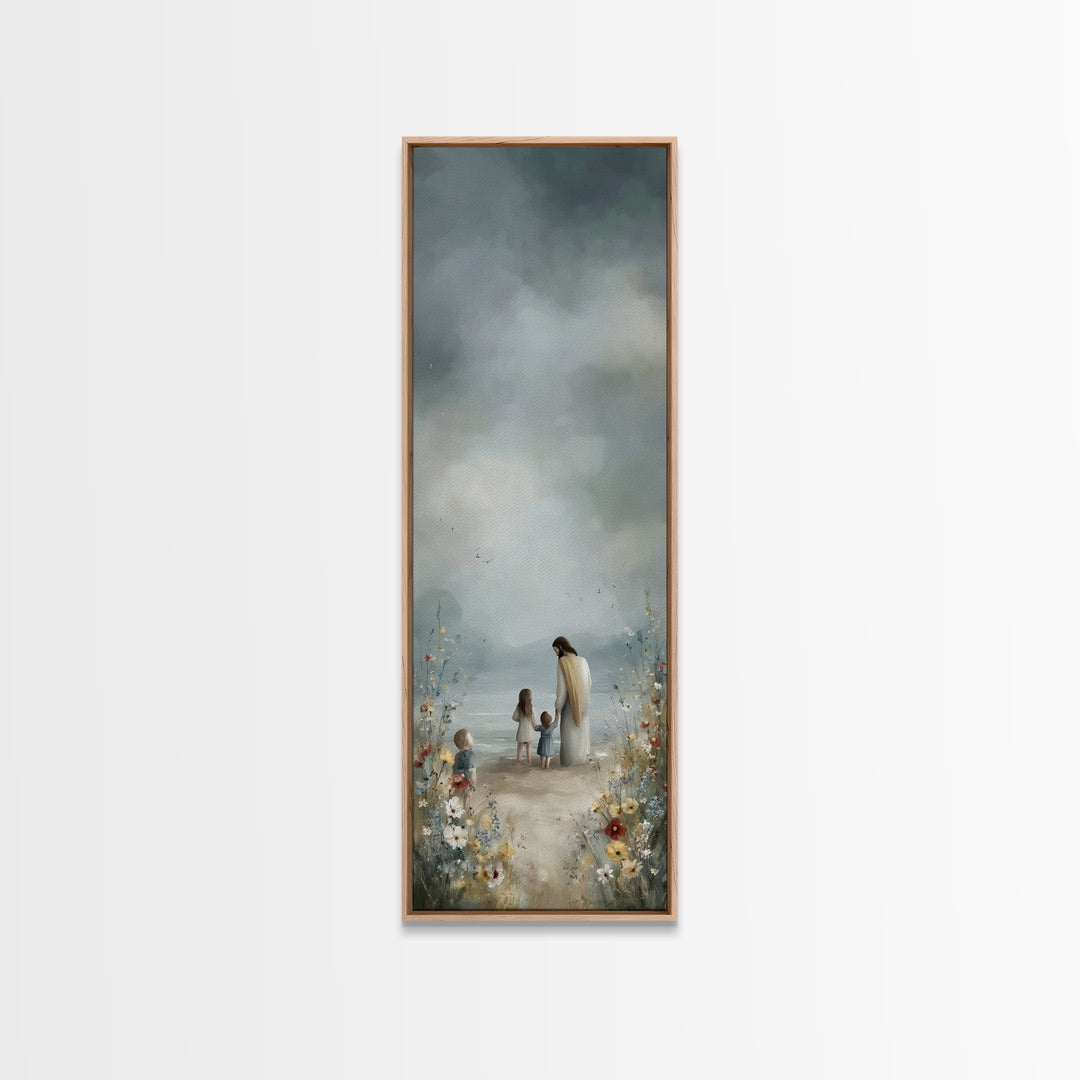 Children Of Grace | Framed Canvas Print | Jesus Painting | Christian Wall Art | Christian Art Canvas | Tall Narrow Wall Art