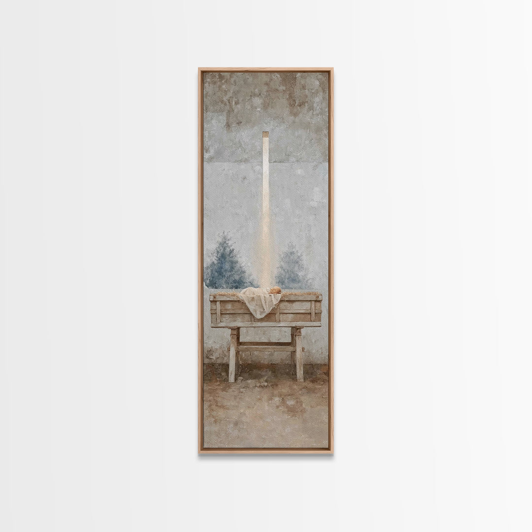 Glory In Stillness, Framed Canvas Print, Christian Wall Art, Christian Art Canvas, Christmas Art, Jesus Painting, Christian Decor, Art, Nar