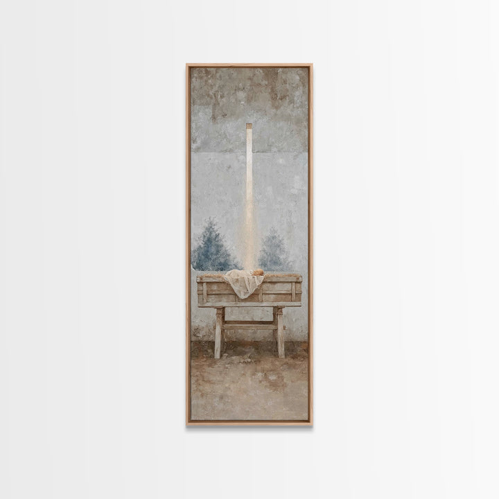 Glory In Stillness, Framed Canvas Print, Christian Wall Art, Christian Art Canvas, Christmas Art, Jesus Painting, Christian Decor, Art, Nar