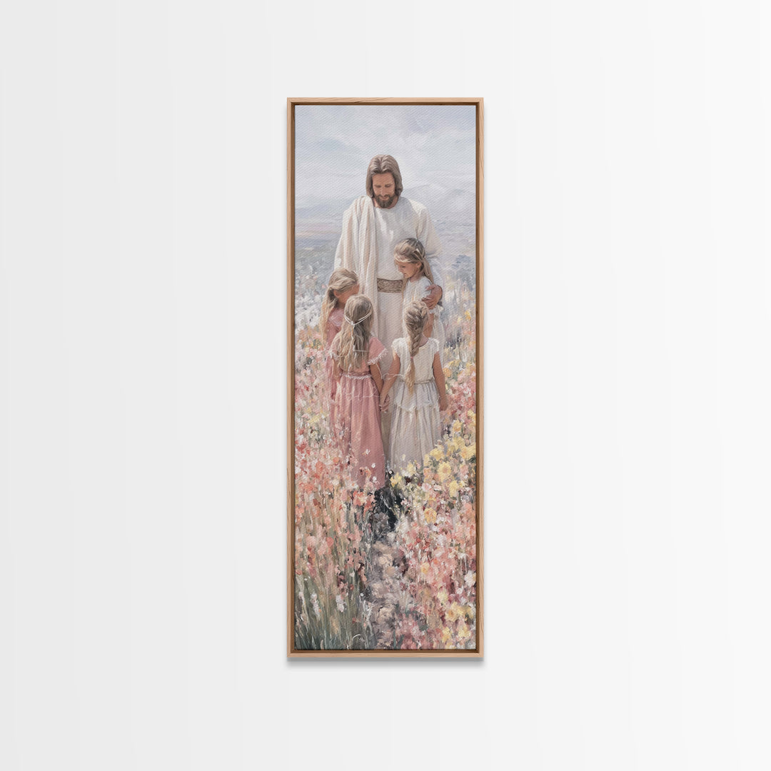 Circle Of Light | Framed Canvas Print | Christian Art Canvas | Christian Wall Art | Jesus Painting | Skinny Art