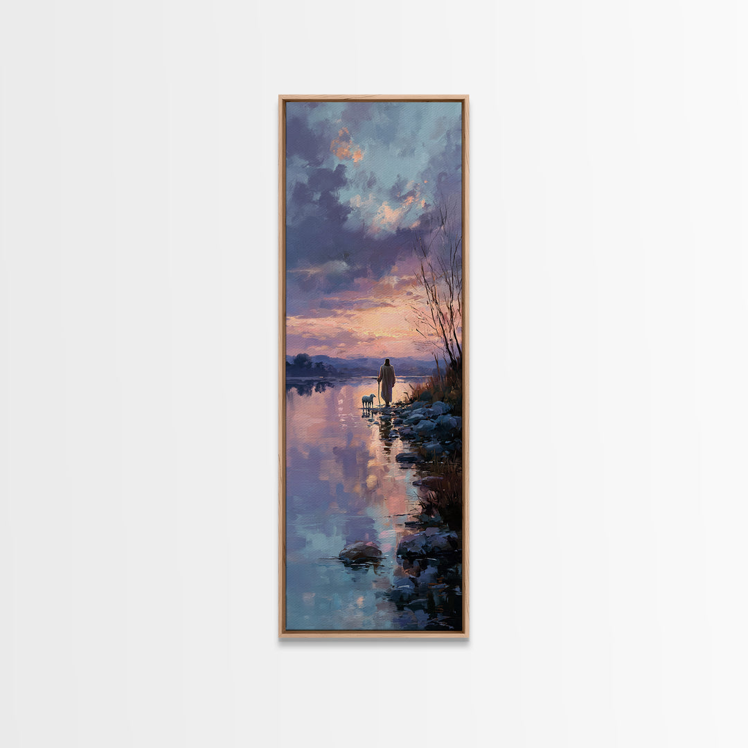 Valley Of Hope – Framed Canvas Print – Christian Art Canvas – Christian Wall Art – Jesus Painting – Narrow Art – Minimalist Christian Art