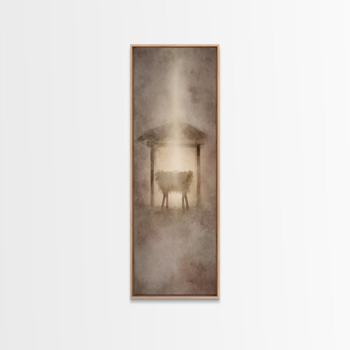 Holy Manger Light – Framed Canvas Print – Christian Wall Art – Jesus Painting – Christian Art Canvas – Christmas Art – Christian Decor – Ar