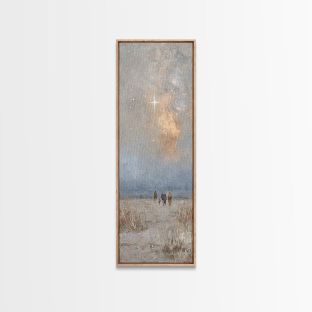 Sacred Desert Star – Framed Canvas Print – Christian Christmas Art – Christmas Wall Art – Christian Art Canvas – Narrow Art – Christian Dec