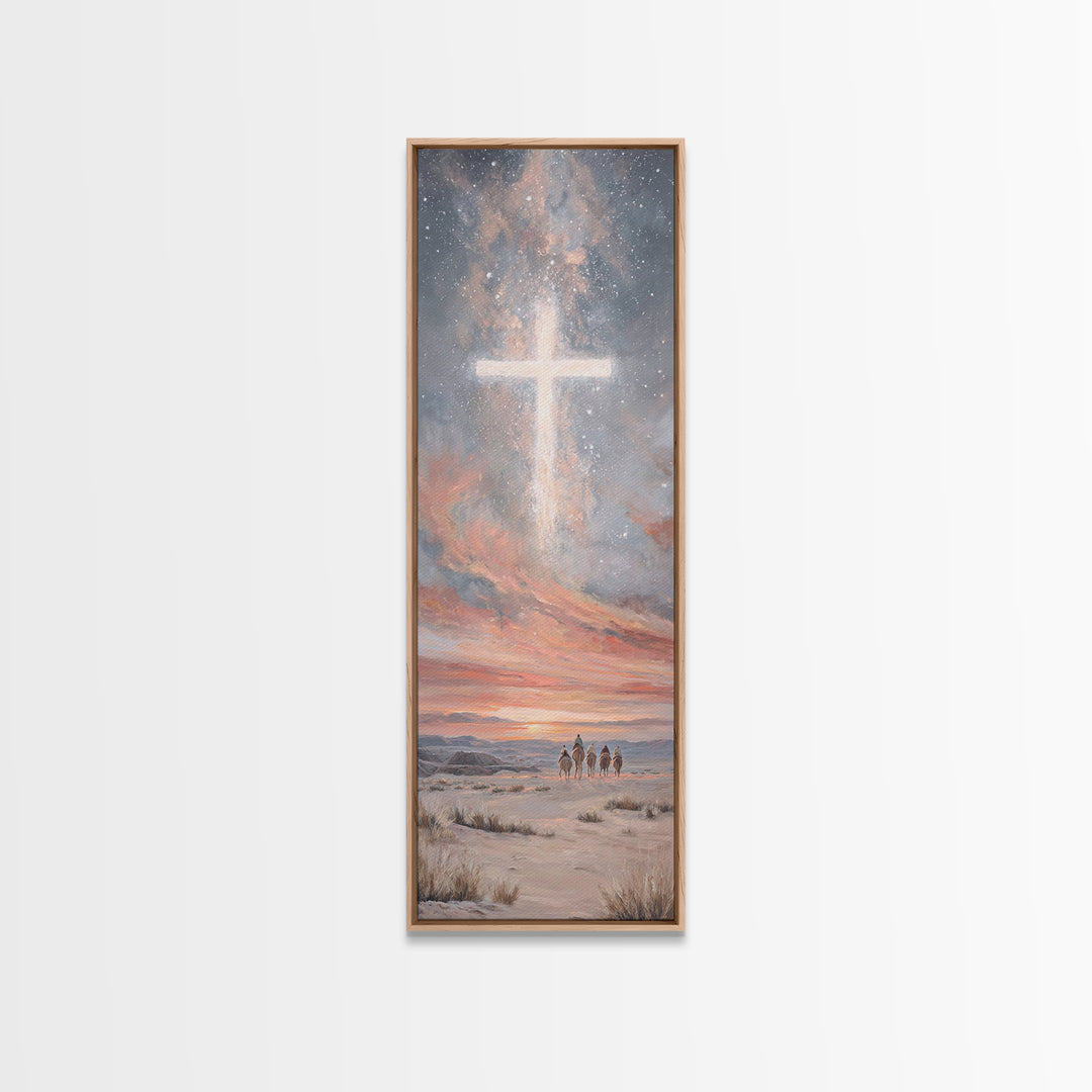 Desert Star Journey | Framed Canvas Print | Christian Art Canvas | Christian Wall Art | Christmas Art | Tall Skinny Art Print | Christian C