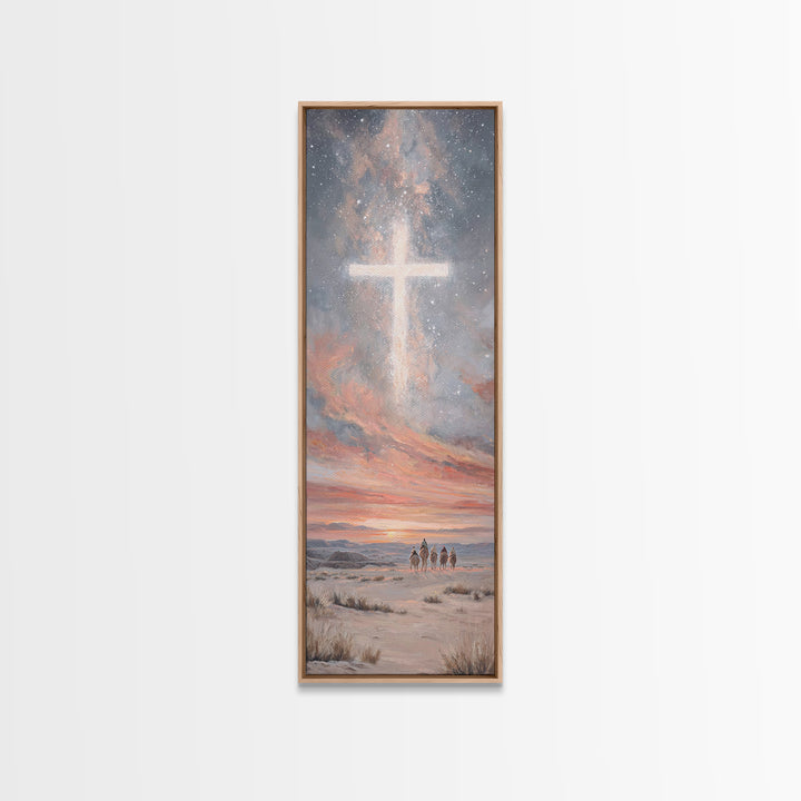 Desert Star Journey | Framed Canvas Print | Christian Art Canvas | Christian Wall Art | Christmas Art | Tall Skinny Art Print | Christian C