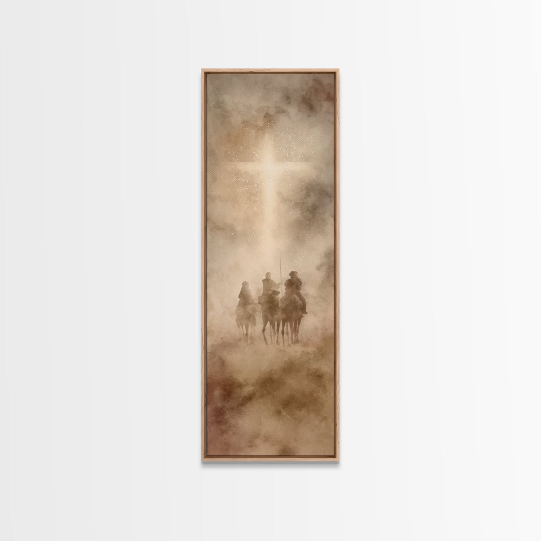Pilgrims Of Light – Framed Canvas Print – Christian Wall Art – Christmas Art – Christian Art Canvas – Tall Narrow Wall Art – Christian Chri