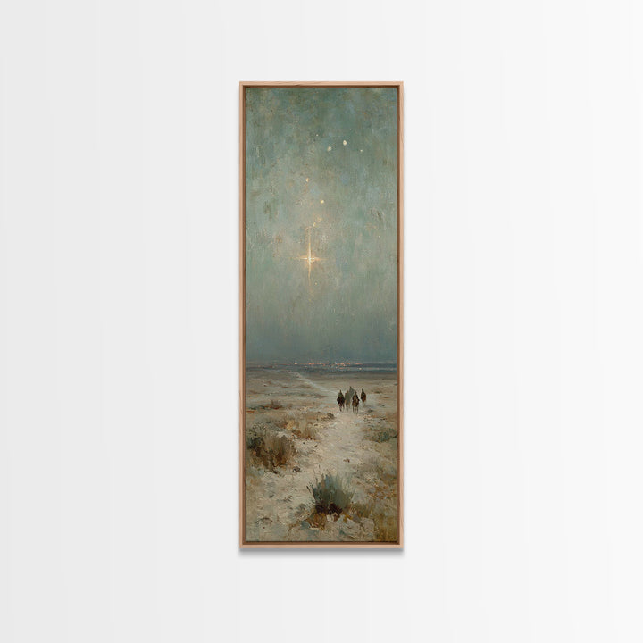 Bethlehem Star Path | Framed Canvas Print | Christmas Art | Christian Wall Art | Christian Art Canvas | Narrow Art | Christian Christmas De