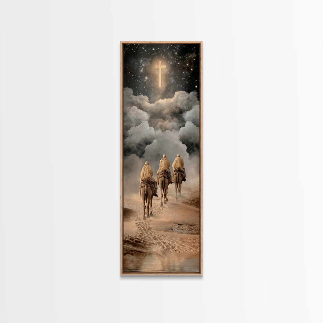 Shepherd’s Peace – Framed Canvas Print – Christian Wall Art – Christian Art Canvas – Christmas Art – Narrow Art – Christian Decor