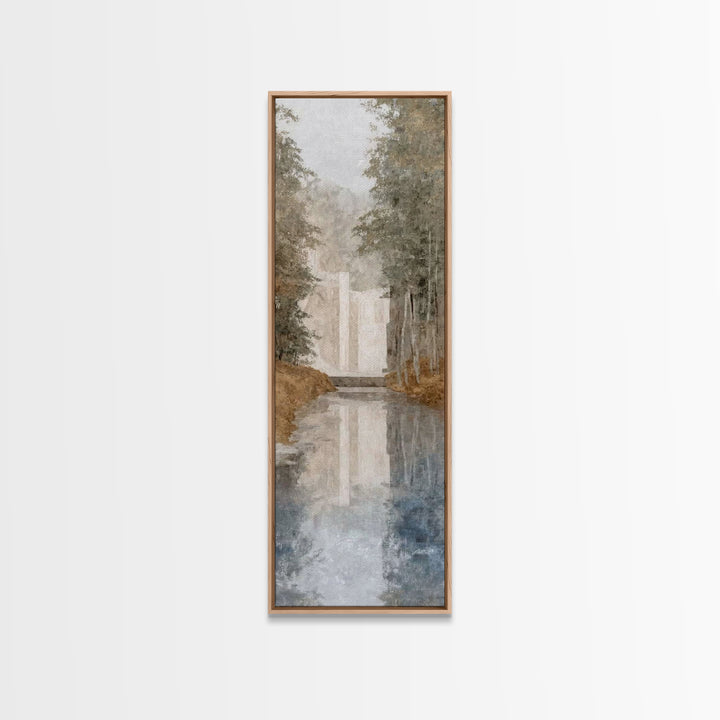 Misty Path Blessing – Framed Canvas Print – Christian Wall Art – Jesus Painting – Narrow Art – Christian Christmas Art