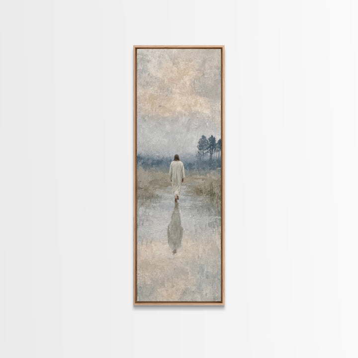 Sacred Quiet Journey – Framed Canvas Print – Christian Art Canvas – Vintage Christian Art – Tall Skinny Art Print – Christian Christmas
