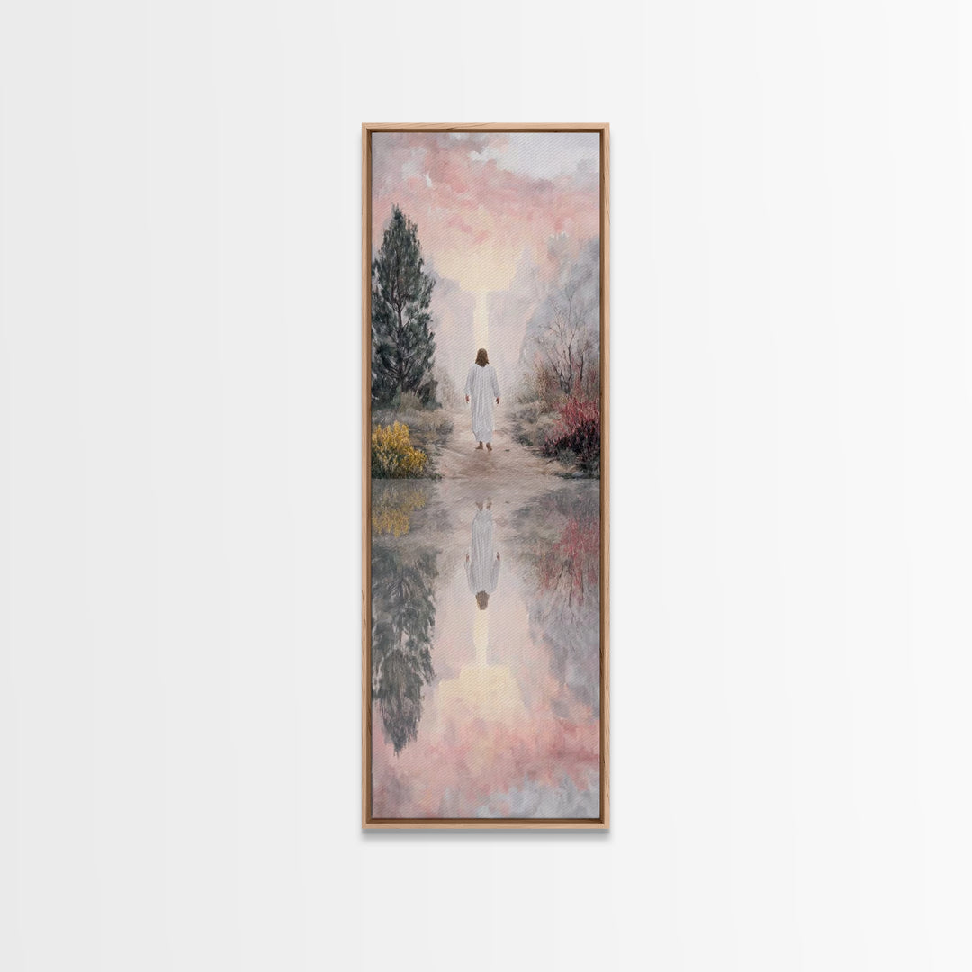 Light Of The Wilderness – Framed Canvas Print – Christian Wall Art – Abstract Christian Art – Skinny Art – Jesus Painting