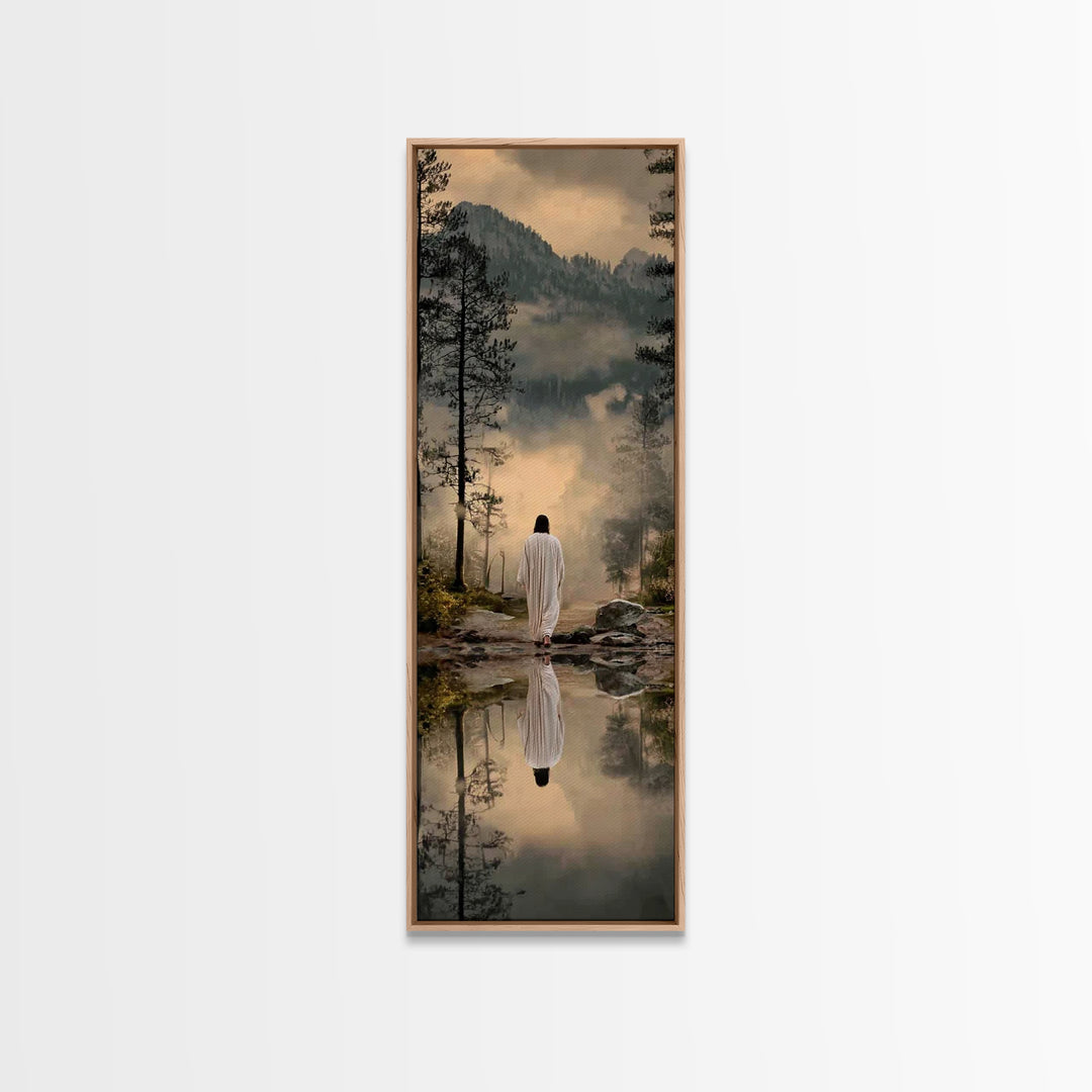 Celestial Desert Walk – Framed Canvas Print – Christian Art – Subtle Christian Art – Narrow Art – Jesus Christmas Art