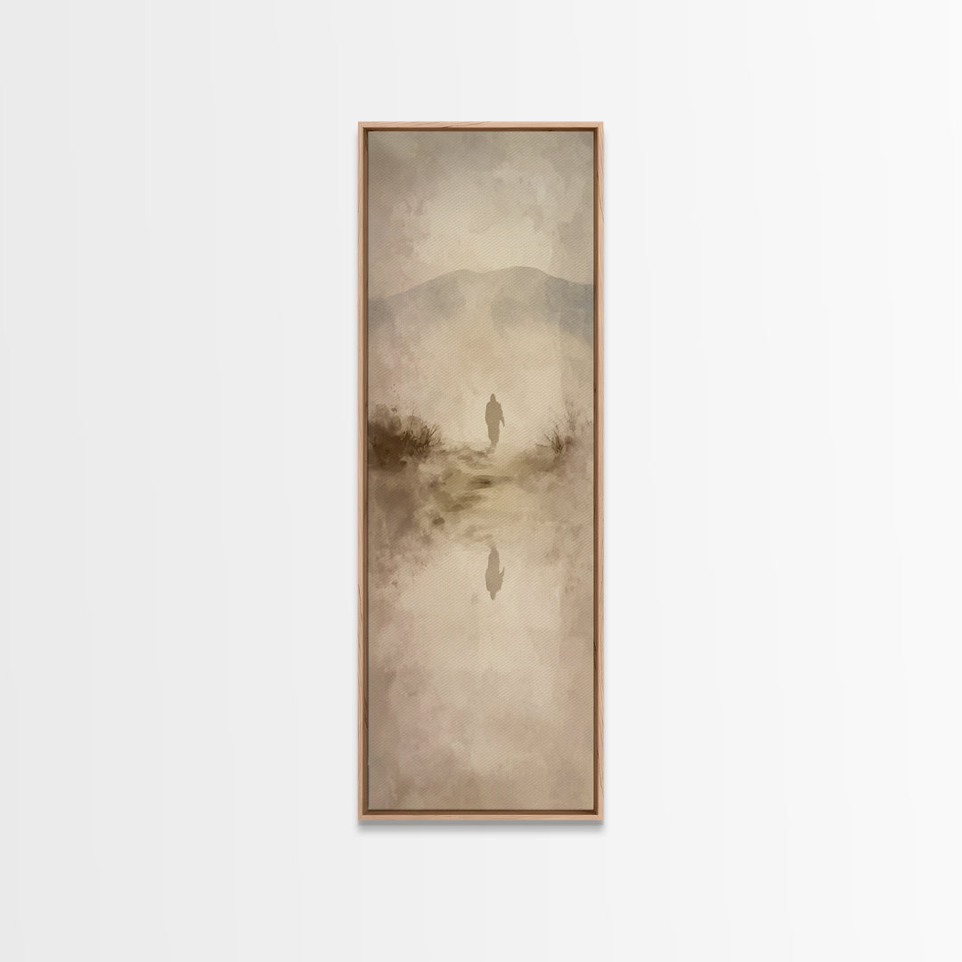 Twilight Garden Grace – Framed Canvas Print – Christian Art Canvas – Modern Christian Painting – Tall Narrow Wall Art – Christian Gift Idea