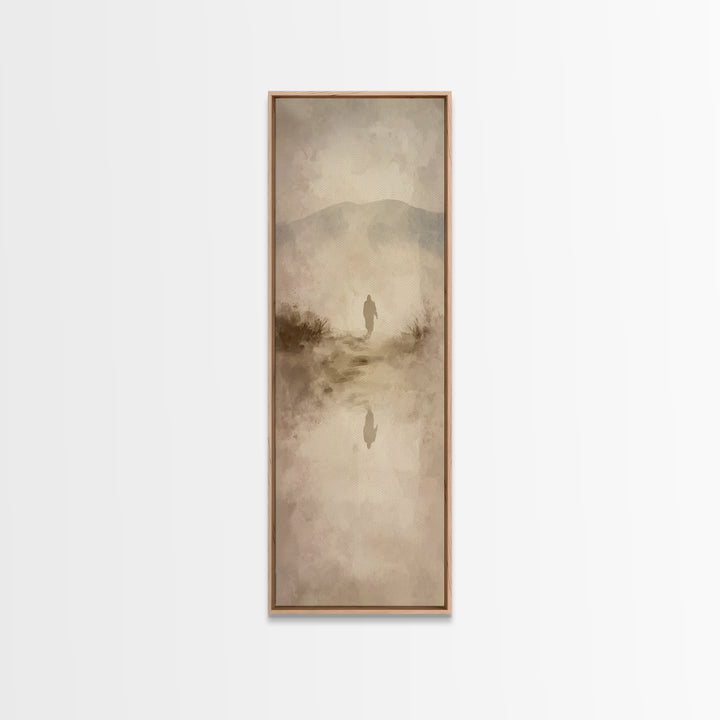 Twilight Garden Grace – Framed Canvas Print – Christian Art Canvas – Modern Christian Painting – Tall Narrow Wall Art – Christian Gift Idea