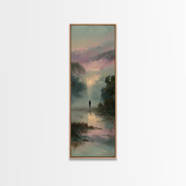 Meadow Of Stillness – Framed Canvas Print – Christian Wall Art – Christian Art Print – Narrow Art – Jesus Painting