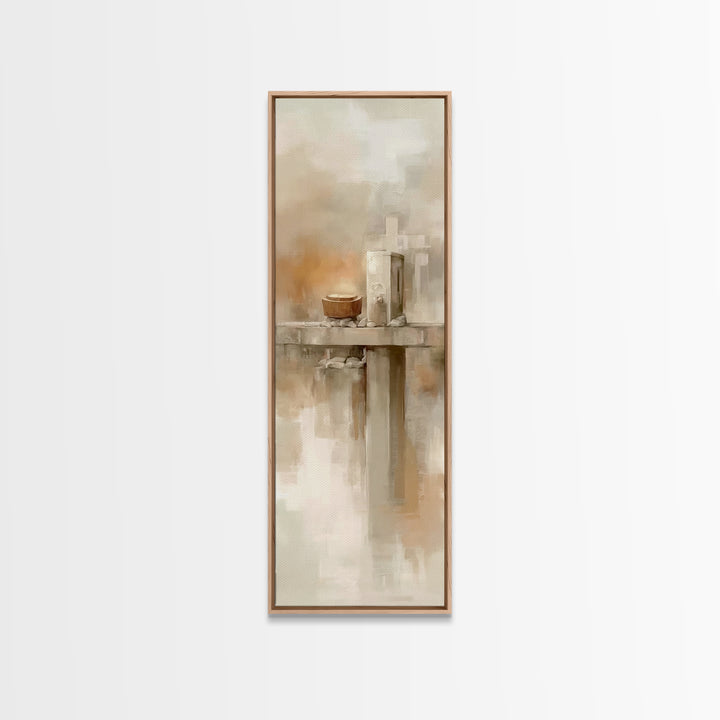 Temple Of Light, Framed Canvas Print, Christian Art, Christian Wall Art, Tall Skinny Art Print, Modern Christian Art, Christian Gift Ideas