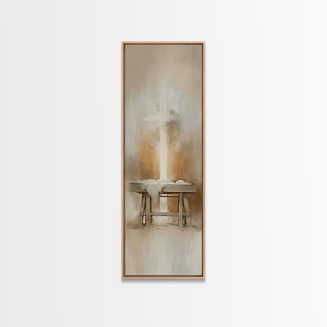 Gentle Holy Night | Framed Canvas Print | Christian Wall Art | Christian Art Canvas | Jesus Painting | Christmas Art | Christian Decor | Ar