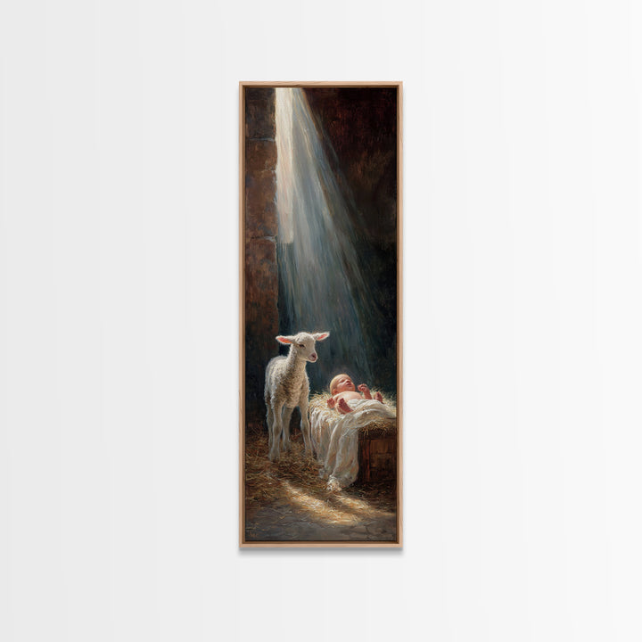 Blessed Night Star – Framed Canvas Print – Christian Wall Art – Christian Art Canvas – Jesus Painting – Tall Narrow Wall Art