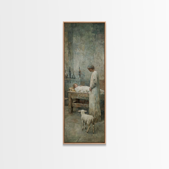 Quiet Mercy Table – Framed Canvas Print – Christian Wall Art – Christian Art Canvas – Jesus Painting – Tall Narrow Wall Art